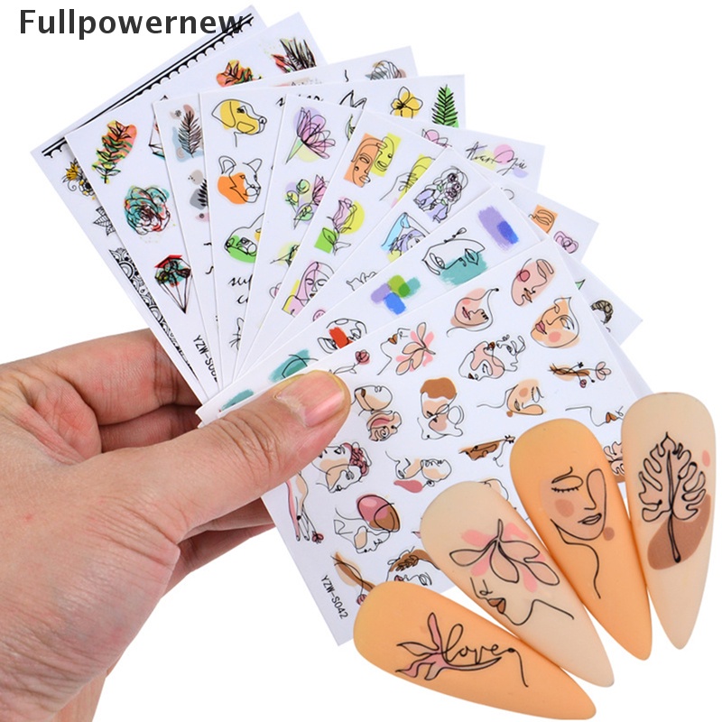 [FULL] 2021 New Nail Stickers Simple Face Design Manicure Slider Water Decal Decoration