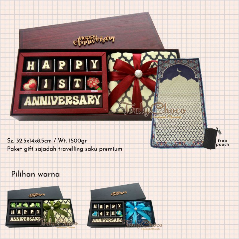

Kado Anniversary - Paket cokelat dan mukena - Trulychoco