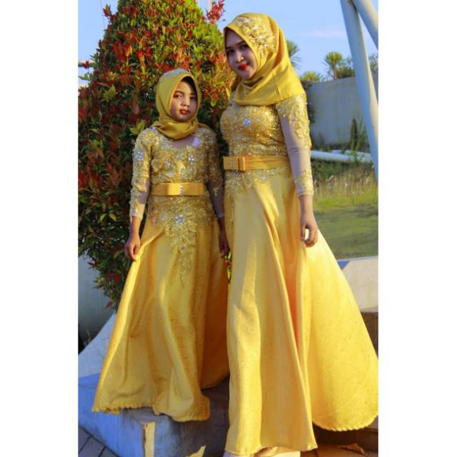 Gaun pesta payet mute / gaun jahit /gaun nyanyi /gaun