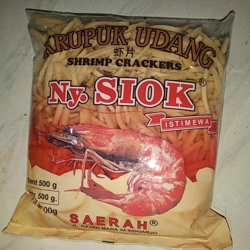 

Kerupuk Udang Nyonya Siok / shrimp crackers Ny Siok stik 500gr