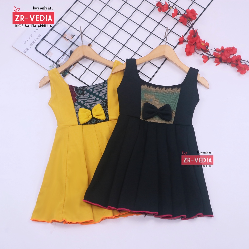 (BATIK) Dress Clairine uk 1-2 Tahun / Dres Anak Perempuan Bayi Yukensi Adem Baju Fashion Pesta