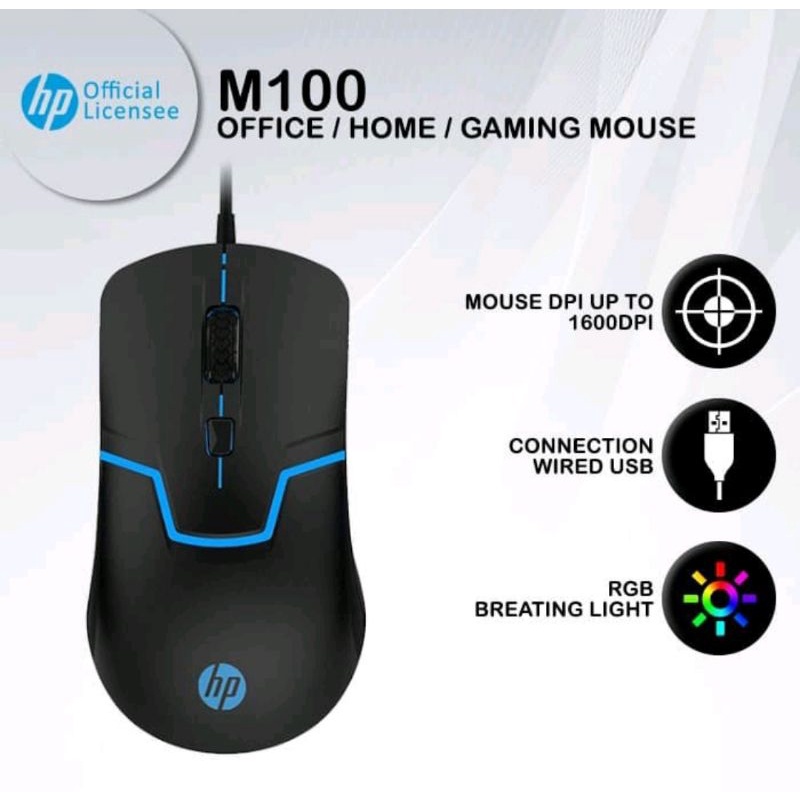 Jual HP Gaming Mouse USB M100 USB | Mouse USB M100 | Mouse HP Gaming