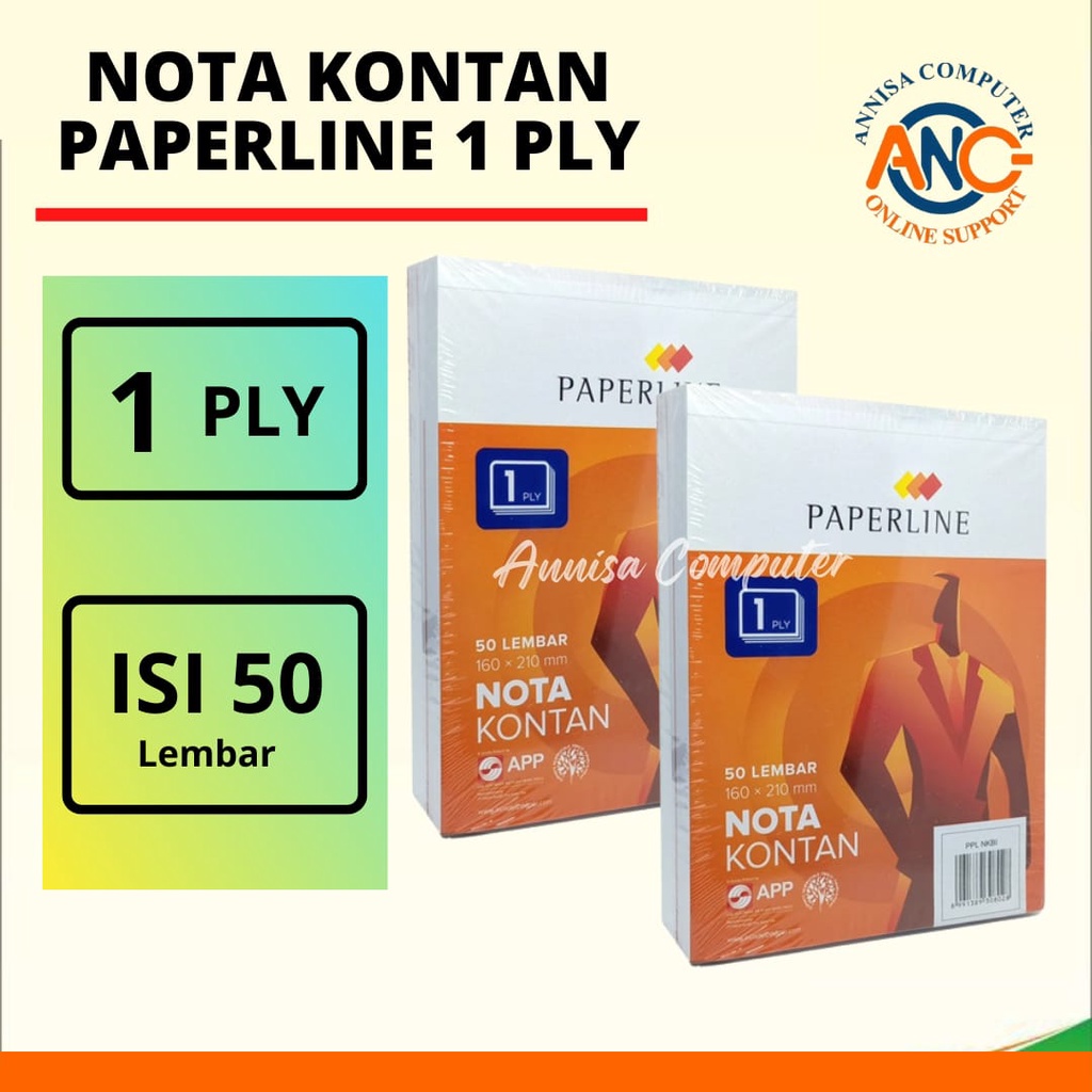 

NOTA KONTAN PAPERLINE 1 PLY / Rangkap 1 / Buku Bon / 1 Pack isi 10 Pcs