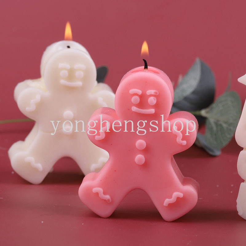 Cetakan Kue / Coklat / Lilin Aromaterapi Bentuk Gingerbread Man Bahan Silikon