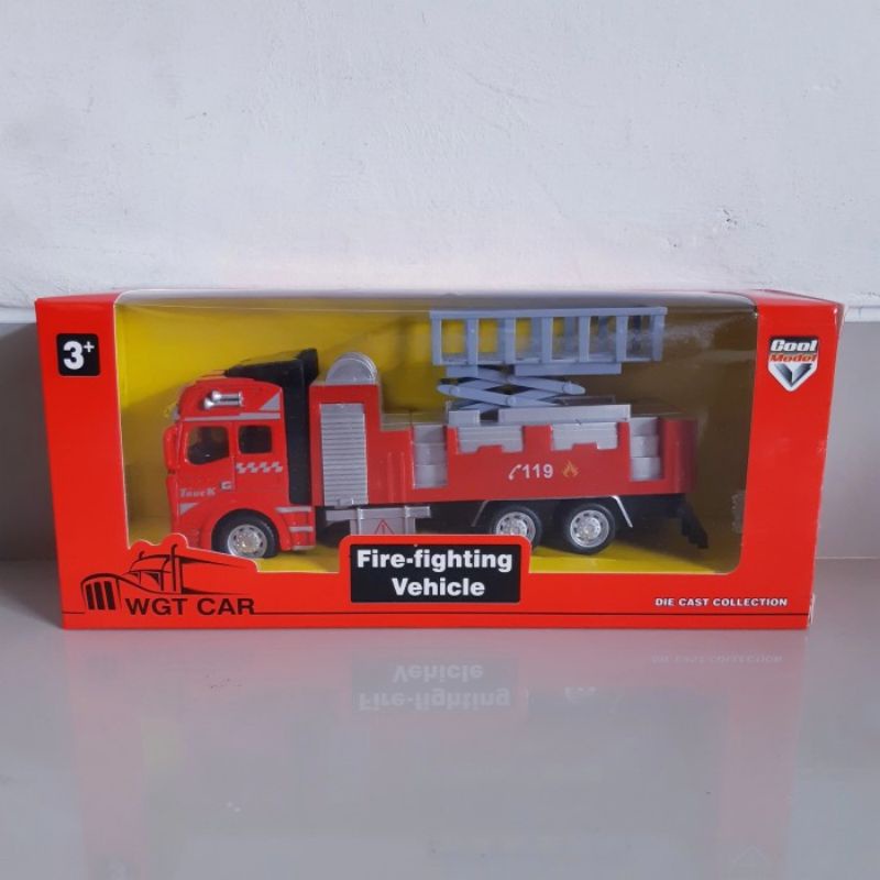 Diecast Truck Pemadam Kebakaran Alloy - Mainan Miniatur Mobil Truk Ladder