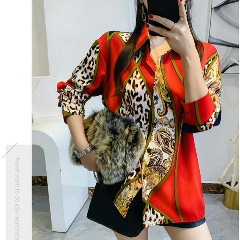 RedLeo Baju atasan blouse kerja wanita import terbaru baju blouse cewek import korea merah terbaru