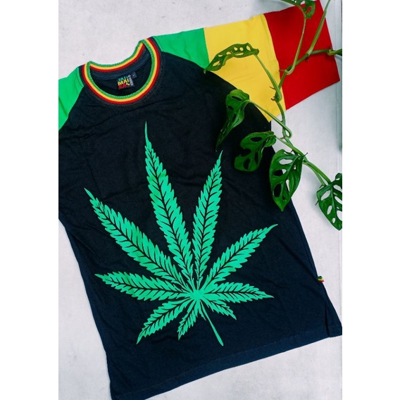 kaos leaf rasta baju pantai tshirt bob marley 420