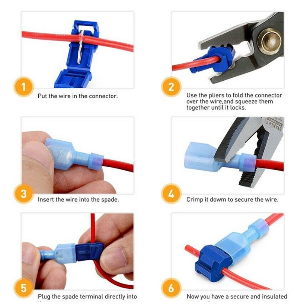 Konektor Terminal Kabel Listrik Insulated 22-10 AWG T-Taps