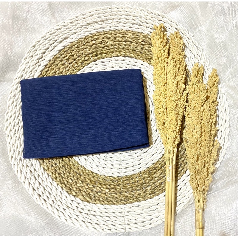Jilbab segi empat Cornskin Premium Jahit Tepi/ Jilbab Serat Jagung / CORNSKIN-Navy neci