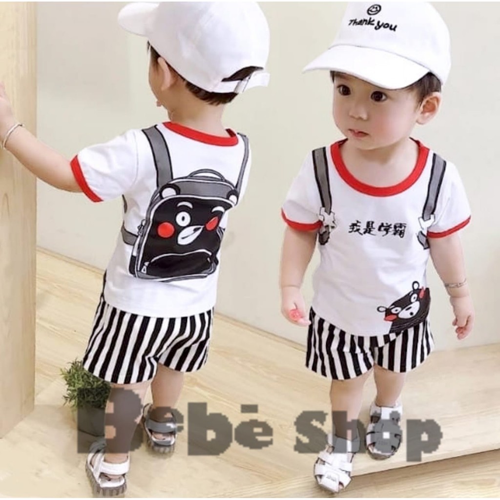 Setelan baju anak pakai ransel Size S M L