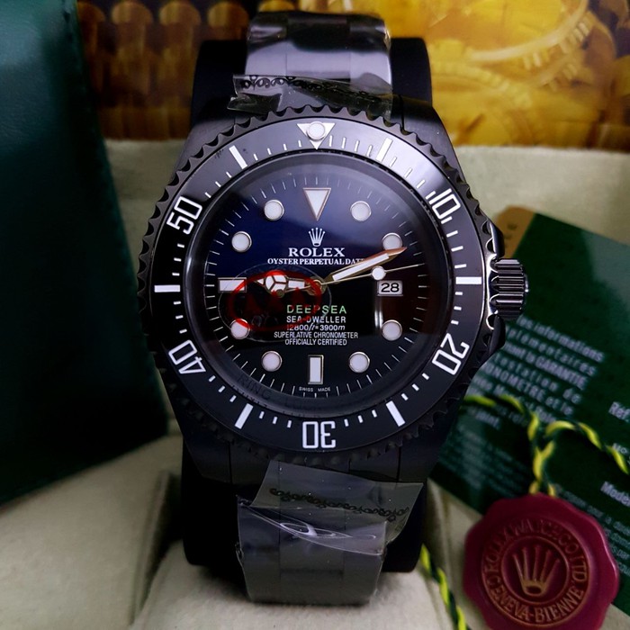 Jam Kw Super Premium Rolex Deepsea Sea-Dweller Black Blue