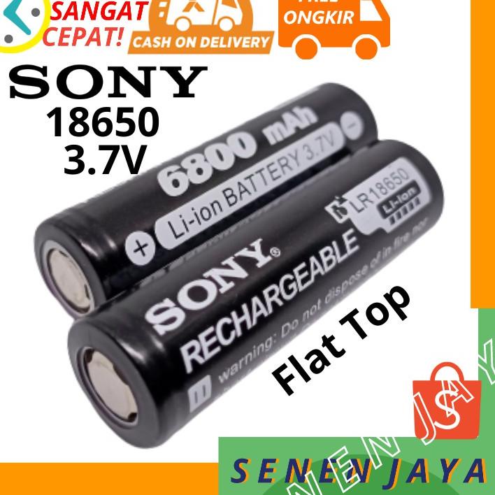 Hot - EKONOMIS 2 PCS Baterai 18650 3.7V Sony 6800 Flat Batre SONY 18650 3.7 Volt 6800 mAh ORIGINAL