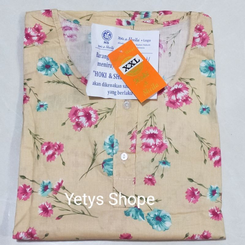 Hoki&Sheila Jumbo LD120 C3/4 Baju Tidur Piyama Fit XXL [Part 1]-Krisan2 HS Coklat