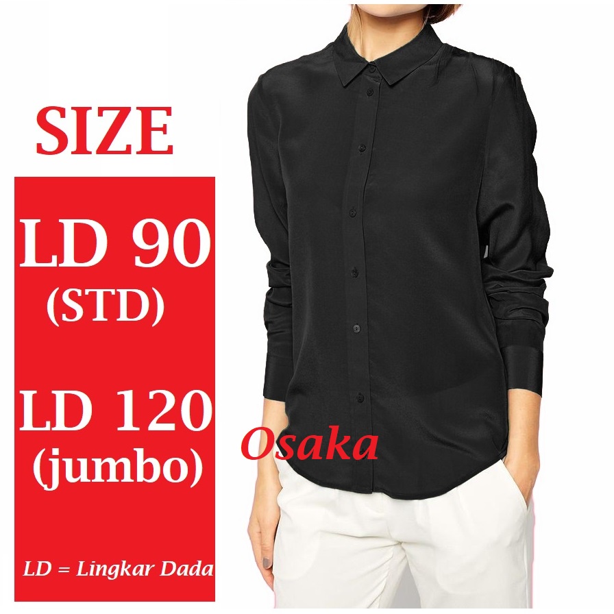 Baju Lengan Panjang Blouse Kemeja Wanita All Size STD dan JUMBO Pakaian Wanita Atasan Wanita Lengan panjang Baju kerja kantor blus