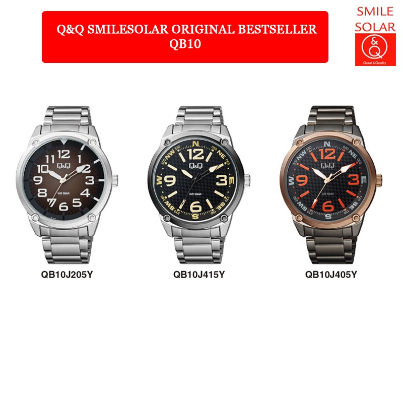 Jam Tangan Pria Casual Business Rantai Stainless Steel Analog Original Q&amp;Q QnQ QQ QB10 QB10J Series