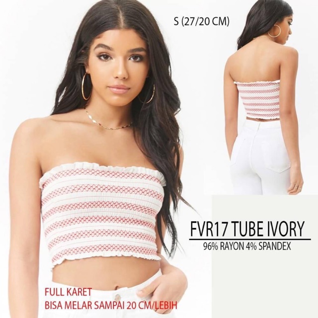 Atasan karet wanita model tube branded FOREVER 21 original