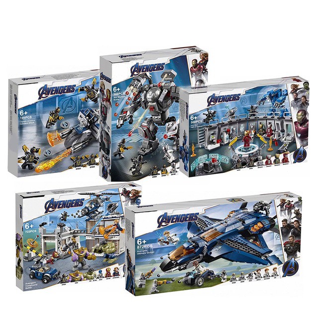 Mainan Lego Marvel Avengers Compound Battle 4 Endgame War Machine Buster Ultimate Quinjet Set 76126