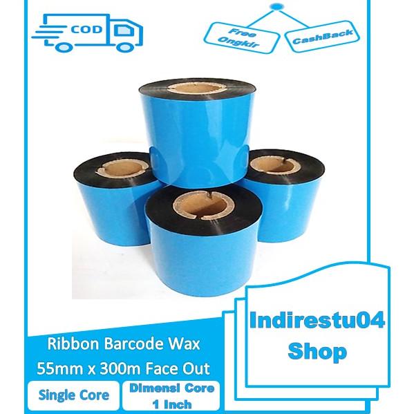 Ribbon Barcode Wax / Sticker Ribbon Wax / Wax Ribbon Barcode 55Mm X 300M Face Out