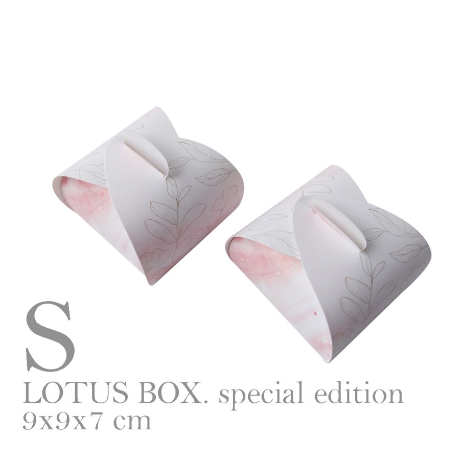 

kardus box dus lotus box motif flower marble white ivory kemasan packaging hampers ukuran 9x9x7cm