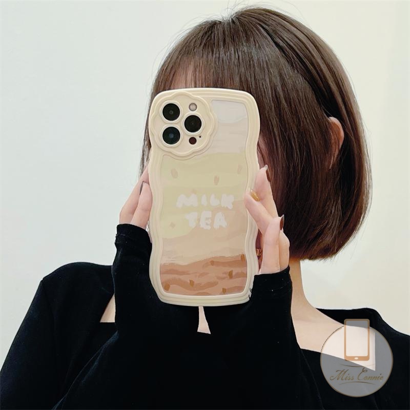 Soft Case Pelindung Lensa Kamera Motif Bunga Milk Tea Untuk iPhone 7 Plus 8 Plus 11 12 13 Pro Max XR SE 2020 X XS Max 11Pro Max