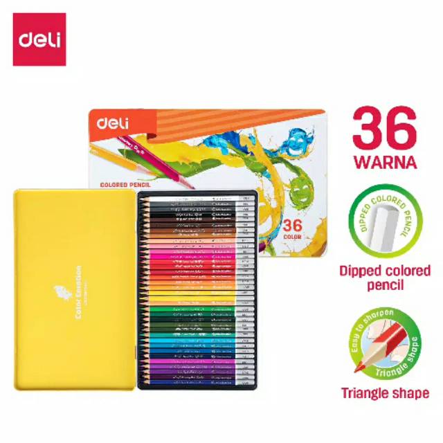 

Deli Pensil Warna Colored Pencil Smooth Rich Tin Box EC00235