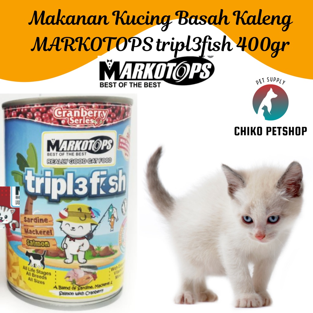 Makanan Kucing MARKOTOPS Kaleng ALL LIFE STAGES TRIPL3FISH 400 gr