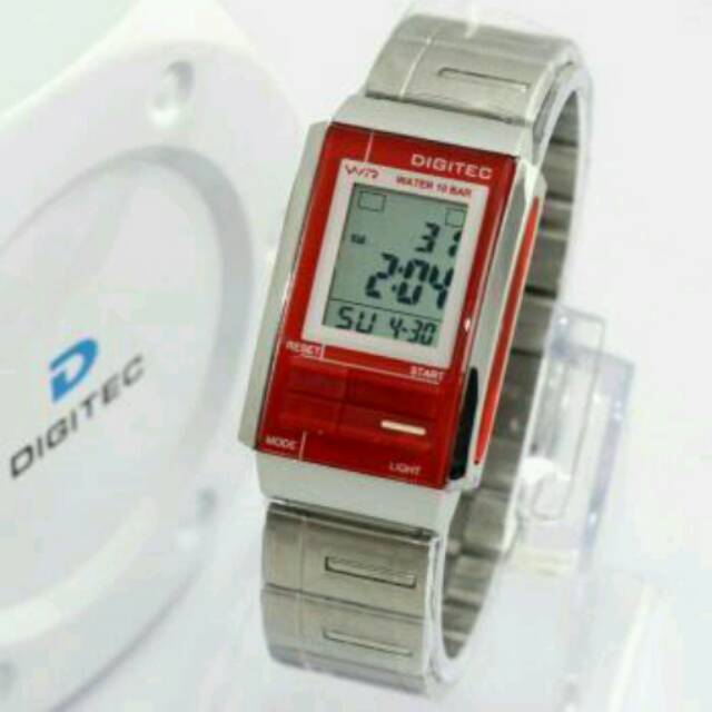 Jam Tangan Wanita Digitec DG 3022T Silver Red Original
