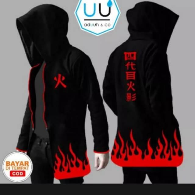 JAKET JUBAH ANIME NARUTO API MERAH/JAKET JUBAH PRIA/JAKET JUBAH NARUTO