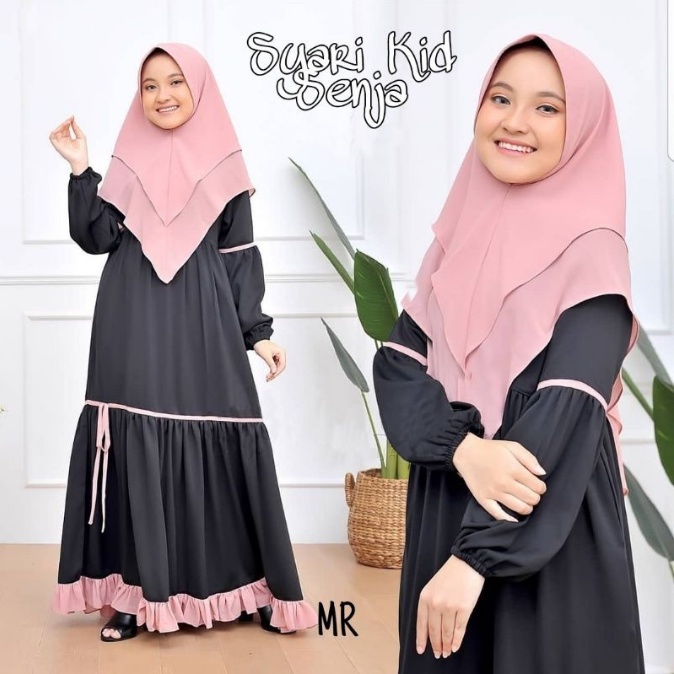 Baju Muslim Anak Perempuan/Gamis Syari Umur 11 Tahun 12 Tahun 13 Tahun 14 Tahun SYARI KID SENJA