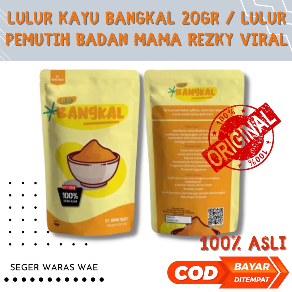 LULUR KAYU BANGKAL 20gr / Lulur Pemutih Badan Mama Rezky Viral