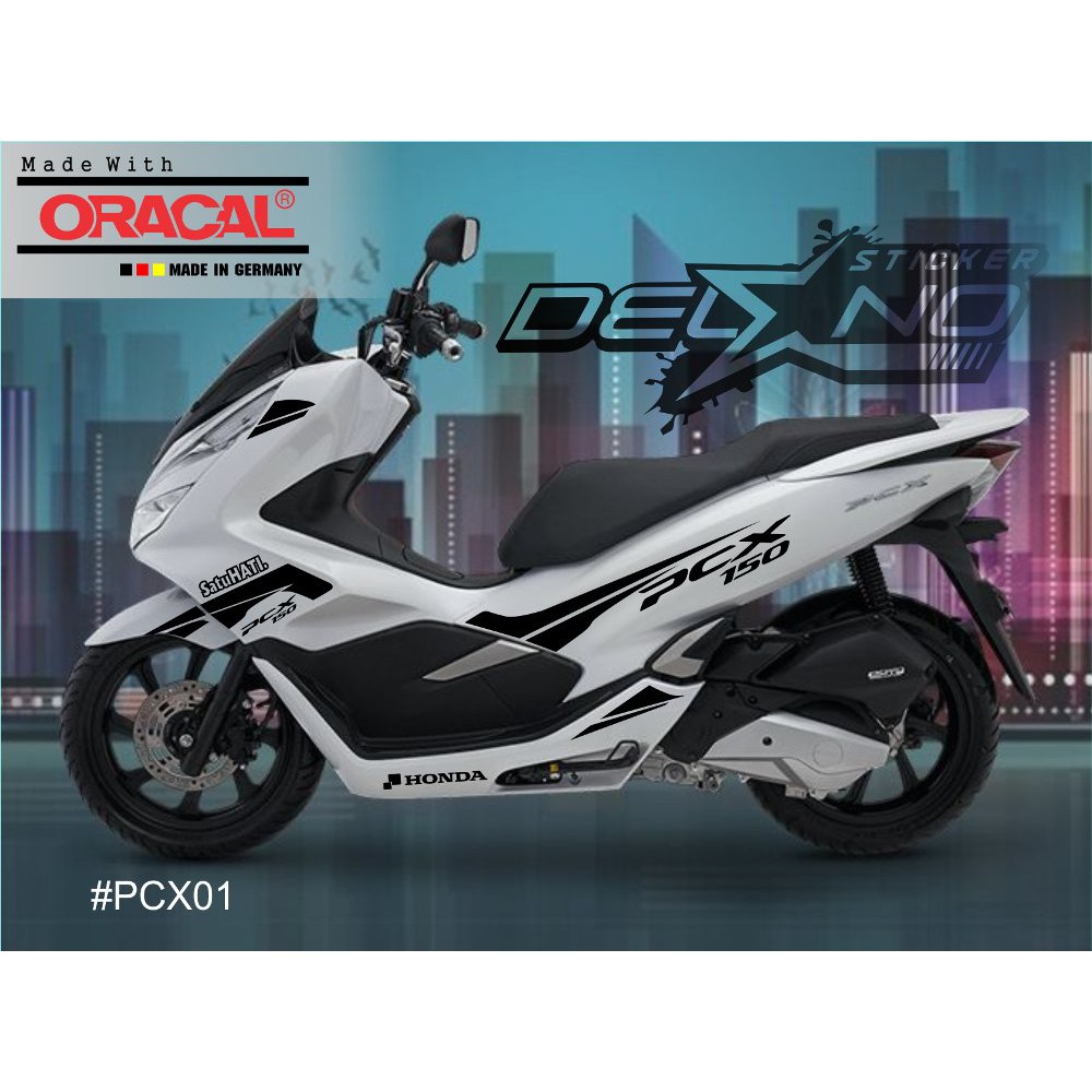 Striping Sticker Cutting Honda Pcx Putih Berkualitas Shopee