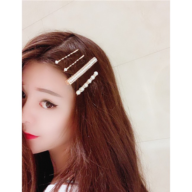 LRC Jepit Rambut Fashion Set Pearl-studded Alloy Hair Clip F57407