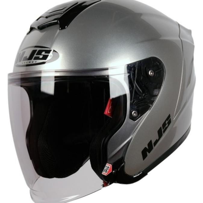 HELM NJS KAIROZ SILVER STEEL - HALF FACE