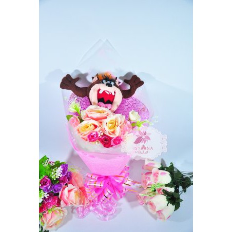 Buket Boneka Tazmania Hand bouquet hadiah wisuda bunga  Diskon
