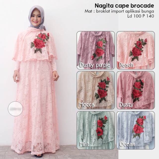 Dress Cape Brokat Nagita.