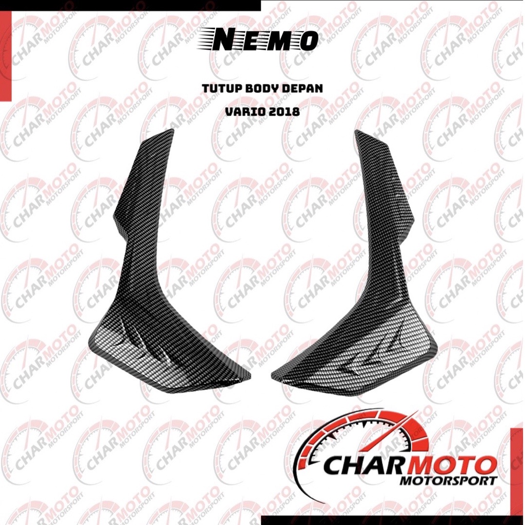 Cover List Tutup Body Depan Carbon  Karbon   Honda Vario 125 New 2018 Nemo Original PNP - Charmoto