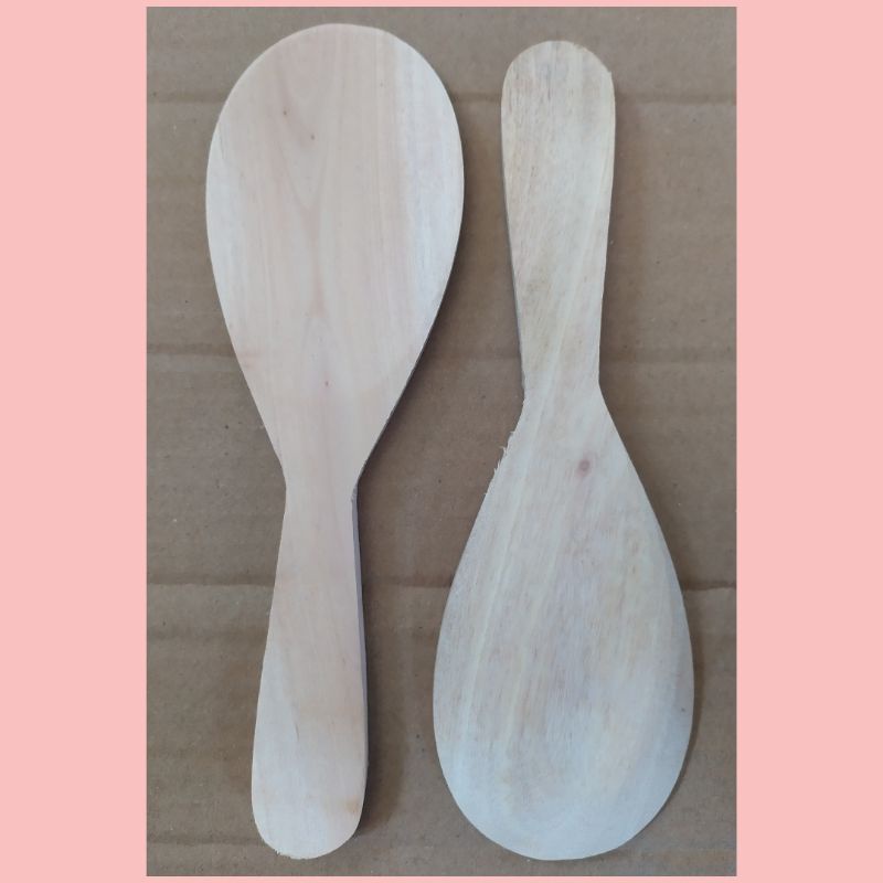 Centong Nasi Kayu - Sutil Putih - Spatula Tradisional