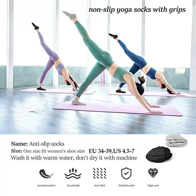 hokkiterus21 KAOS KAKI YOGA pilates senam gym anti slip licin jari  jempol terbuka open finger socks