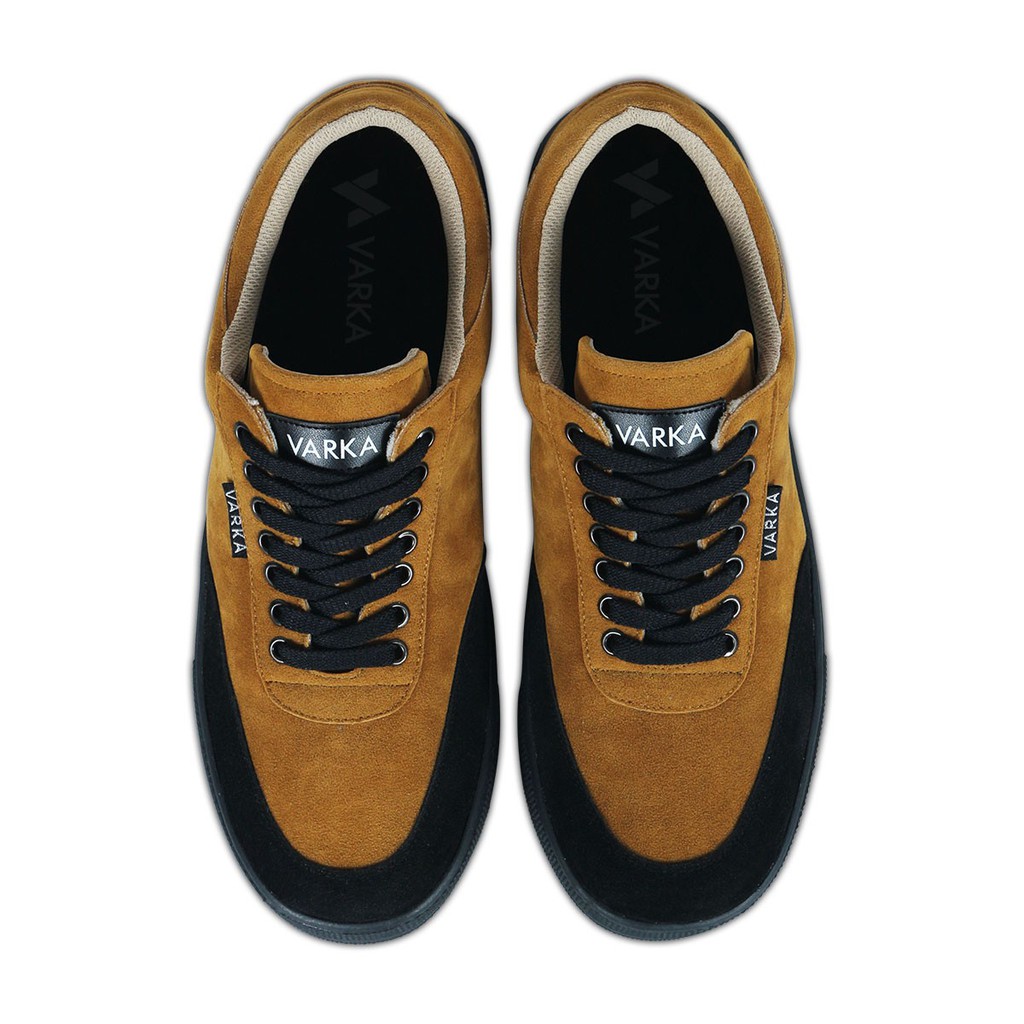 Sepatu Sneaker Pria Terbaru V 627 Brand Varka Sepatu Kasual Pria Warna Tan Hitam