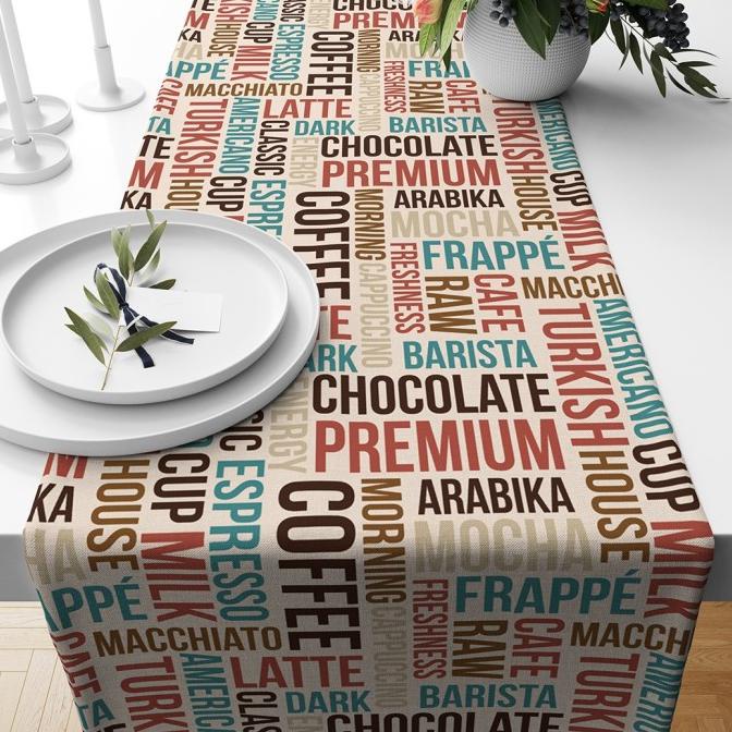 Premium Product Table Runner Taplak Meja Kopi Coffee Cafe Vanilla Grafiti - Paling Dicari