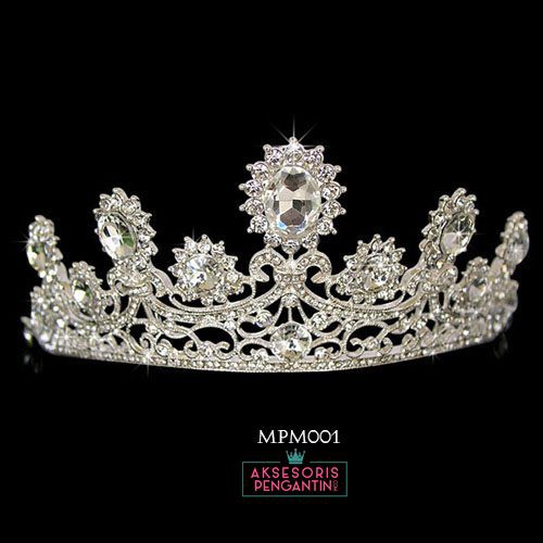 [READY STOCK] AKSESORIS WANITA MAHKOTA PENGANTIN CROWN WEDDING SILVER MPM001