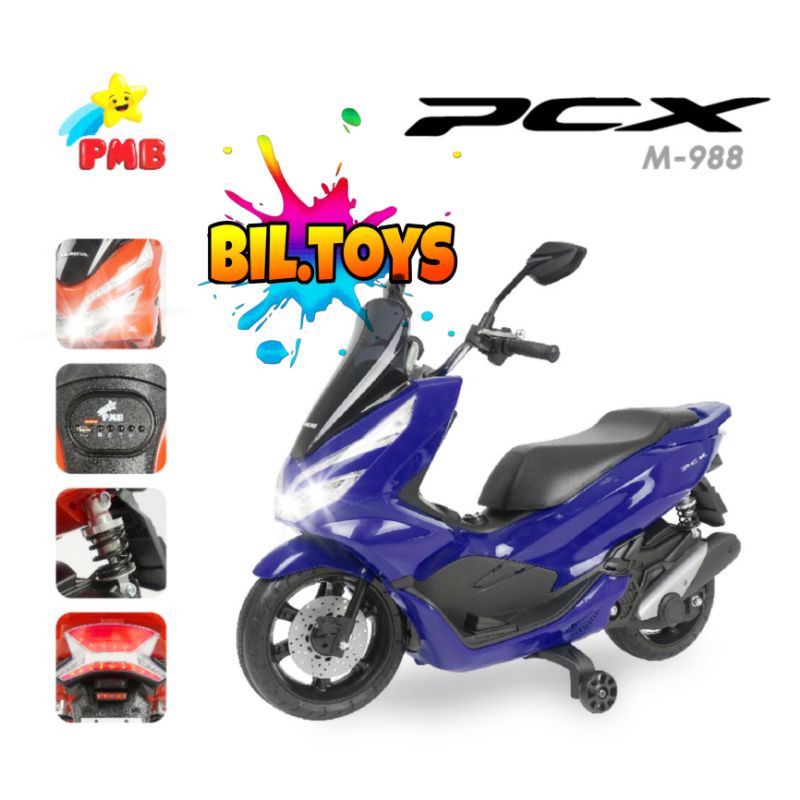 MOTOR AKI ANAK PMB 988 HONDA PCX PMB M988 MAINAN KENDARAAN TUNGGANG ANAK HONDA PCX LISENSI KADO ANAK