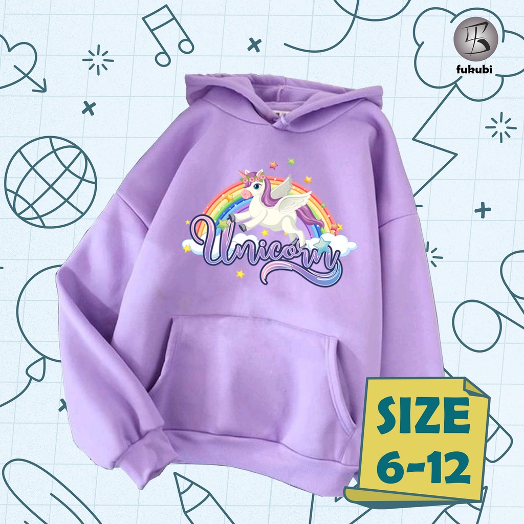 Sweater Hoodie UNICORN Anak perempuan Umur 12 Tahun  Baju Anak Jaket Hoodie Anak Cewek Umur 4 5 6 7 
