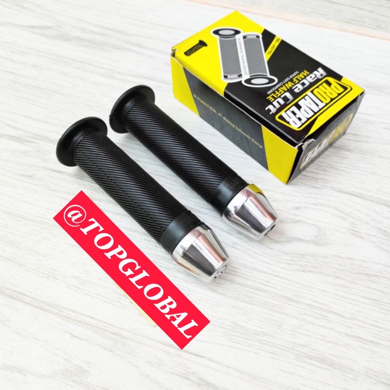 Handgrip sarung gas protaper bulu hitam set jalu stang fu chrome universal semua motor