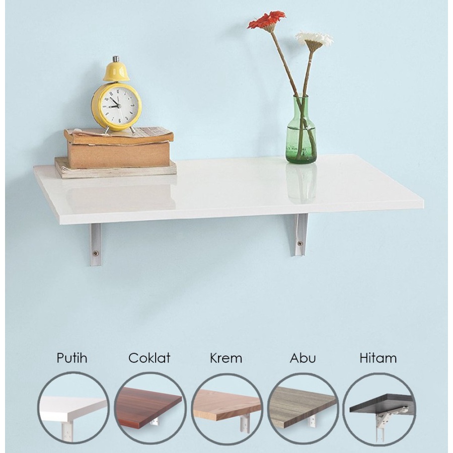 (TERMURAH) RAK DIY Meja Ambalan Lipat Dinding (60x40cm) 1 SET FULL / Meja Laptop Tempel Tembok Chick