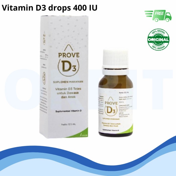 Prove D3 Drop - Vitamin D Anak - Vit D3 Tetes Anak &amp; Dewasa 400 Iu Vit Anak -