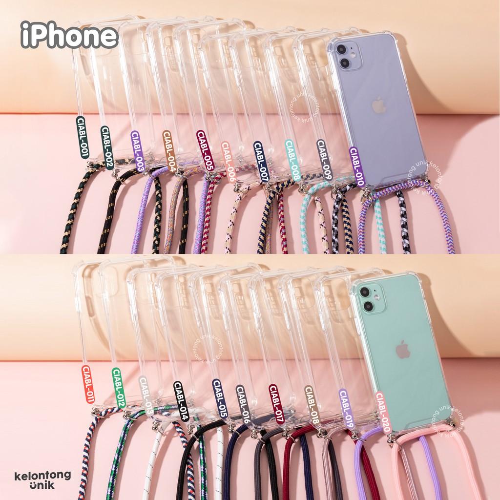 (Seri 1) For iPhone - Anti Crack Lanyard Case/ Sling Case Tali | Shopee