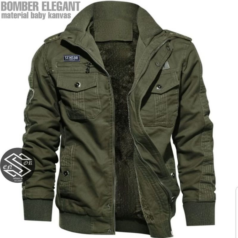 Jaket Bomber Pria US Army Canvas Dril Original / Jaket Bombber Ellegant Sensor Terlaris