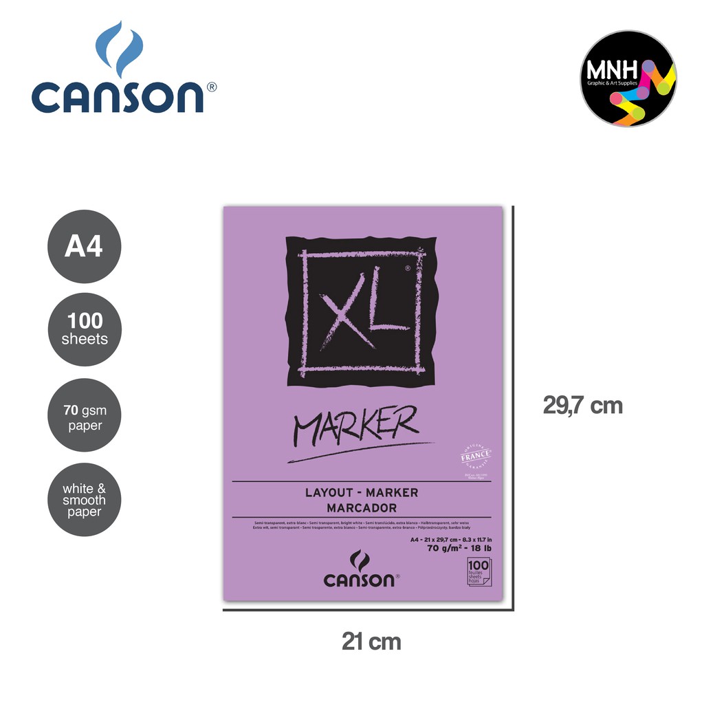 

Canson Xl Marker 100S A4 70G- Kertas Menggambar Untuk Spidol