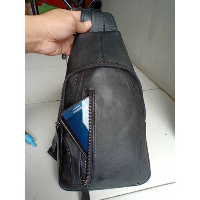 TAS PINGGANG PRIA KULIT ASLI SLING BAG KEREN ORI GARUT